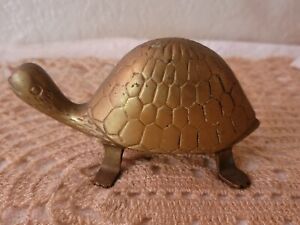 Vintage Brass Tortoise Turtle Figurine, 5 Inches Long and 3 Inches Tall