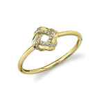 14K Yellow Gold Diamond Knot Ring Fashion Statement Minimalist Dainty 0.06CT