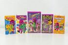 Barney VHS Lot of 5 Red Yellow Blue, Numbers, Park Songs, Dino Dancin, Adventure