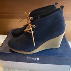 Sperry Top Sider ankle boots, Navy Suede Size 9