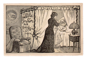 c.1890 Hunnewell's Tolu Anodyne Quack Medicine Trade Card No Opium Hidden Image