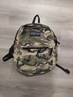JanSport Army Green Backpack Military Travel Camo College School Bag Distressed