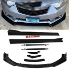 For Acura TSX 2009-2014 Front Bumper Lip Splitter Spoiler Strut Rods Glossy