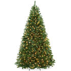 OPEN BOX - 9 ft Pre-Lit Artificial Christmas Tree with White Lights and Stand
