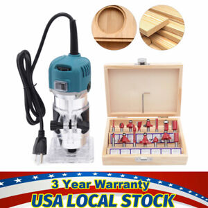 Wood Router Tool, Compact Trim Router with 6 Variable Speed, 15 Wood Router Bits