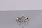 Sterling Silver Cubic Zirconia Accented Tiara Crown Princess Band Ring 925 Sz: 7