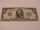 Series 1934-B $50 Federal Reserve Note - no folds or pinholes