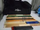 Zildjian drumstick bag & lot of Drum Sticks Vic Firth Hornets Power Sleeve Agner