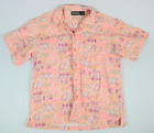 Men's Vintage 90s Y2K BOSS Button Up Casual Hawaiian Shirt Size Large