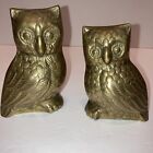 Vintage Set Of 2 Solid Brass Owl Statues Made In Korea