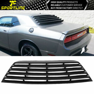 Fits 08-23 Dodge Challenger Rear Window Scoop Louver Sun Shade Cover Black PU