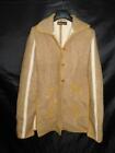 Vtg Brown Ivory Stripe Alpaca Wool Cape Coat Button Front Embroidered Floral OS