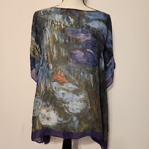 SALE Metropolitan Museum Of Art Silk chiffon tunic Cape Shrug Top  Size M