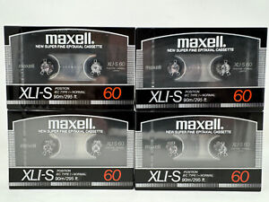 Lot of 4 Maxell XLI-S 60 Minute Type I New Super Fine Epitaxial Cassette Tape