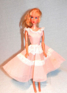Vintage Mattel Blonde Barbie Doll. Old Toy Doll with Pink Plantation Belle Dress