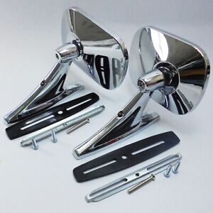 For Ford F-100 Ranger F-Series 1967-72  Chrome Square Fender/Door Side Mirrors (For: 1972 Ford F-100)