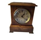 New Listing Beautiful Antique Sessions Mantle Clock Oak Case  With Key Sold As Is  PARTS