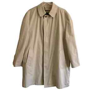 London Fog Trench Coat Size Medium Khaki Removable Quilted Lining Knee Length