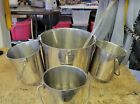 5 Pc  Stainless Steel Camp Cookware Set Nesting Pots Pans Hiking Ladle