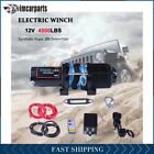1X Electric Winch Synthetic Rope 4500lb 12V Tow Towing Truck Trailer w/ Remote