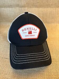 Benelli Logo Patch Hat Faded Black W/ White Mesh Snap Closure