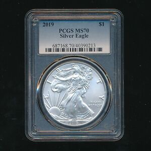 2019 AMERICAN SILVER EAGLE DOLLAR $1 ~ PCGS MS70 ~ FREE S/H