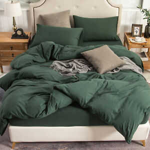 PURE ERA 100% Jersey Cotton 3pc Duvet Cover Set Super Soft bedding Set