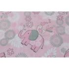 Baby Pink Gray Elephant Cotton Flannel Fabric by the Yard