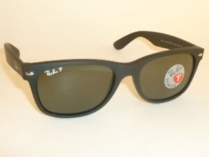 Ray Ban NEW WAYFARER Sunglasses Matte Black Rubber RB 2132 622/58 Polarized 55mm