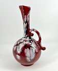 New ListingHandmade Signed Maroon White Black Glazed Pottery Decorative Vase 8