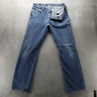 Levis Jeans Mens 34x34* Blue 501 Straight Button Fly American Denim