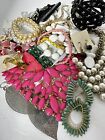 Women Jewelry Box Lot Earrings Bundle Huge Beads Necklace Mix of Wearable 1.3 Pd