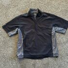 Ping Golf Mens Black Short Sleeve Windbreaker 1/4 Zip Front & Zip Side Pockets M