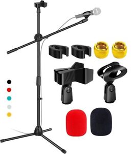 5Core Microphone Stand Dual Mic Clip Boom Arm Foldable Tripod 360° Rotating