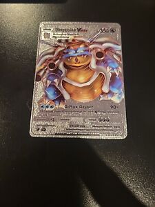 Pokémon Custom Blastoise Vmax Silver Foil Card
