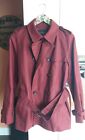 VGUC Coach Women Large Classic Short Burgandy Wine Belted Trench Coat