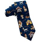 Save The Children Men’s Christmas “Some  Dogs” Neck Tie Navy Blue 58” X 3.75”