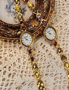 Vintage Wristwatch | Woman Quartz Wristwatch | Multicolored Retro Wristwatch