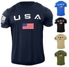 New Men's USA Flag T Shirt American Patriotic 100% Cotton