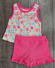 Baby Girl Clothes Nwot Gerber Newborn 2pc Pink Flower Summer Outfit