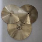Lot of 3 Vintage Solid Brass Cymbals 14