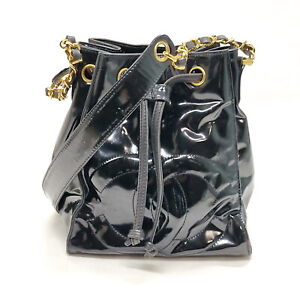 Chanel Shoulder Bag  Black Enamel 1051973