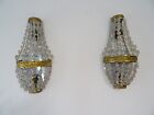 ~OLD French Crystal Prisms Bronze Sconces Empire Rare Beautiful Vintage~