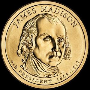 2007 D James Madison Presidential Dollar Brilliant Uncirculated US Mint Coin!