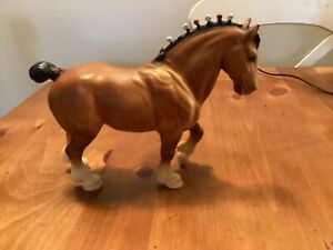 Breyer Clydesdale Mare Matte Chestnut Horse with Red and White Braided Mane