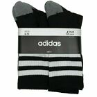 6 Pair Adidas MEN CLIMALITE CREW CUSHIONED DRY Socks BLACK WHITE Large 6-12 $24