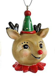 Johanna Parker Reindeer Holiday Head Christmas Ornament