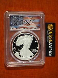 2023 S PROOF SILVER EAGLE PCGS PR70 DCAM FIRST DAY OF ISSUE FDI PAUL BALAN FLAG