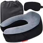 Travel Neck Pillow Memory Foam with Eye Mask and Carry Bag Combo for Travel