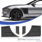 3D Style Front Fender Side Panel Scoops Vents Cover ABS Fit 2015-23 Ford Mustang (For: 2021 Shelby GT500)